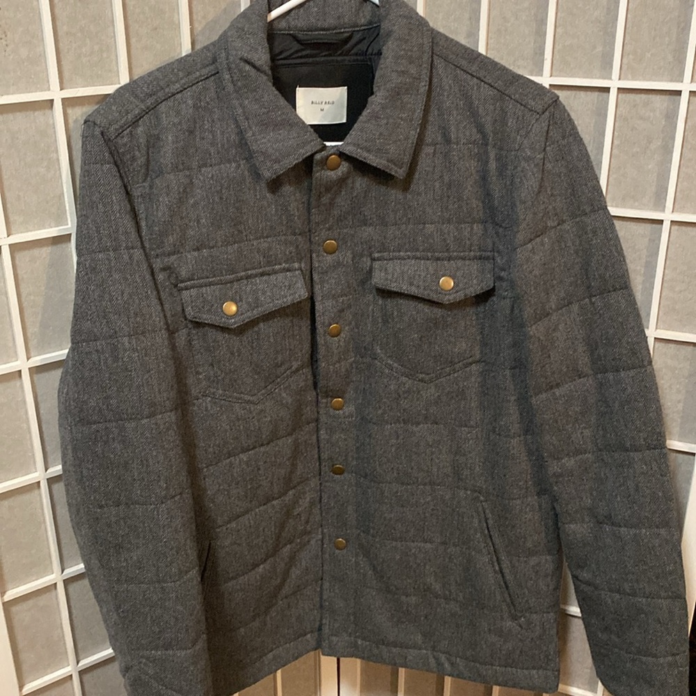 BILLY REID THEO GRAY WOOL INSULATED SHIRT JACKET